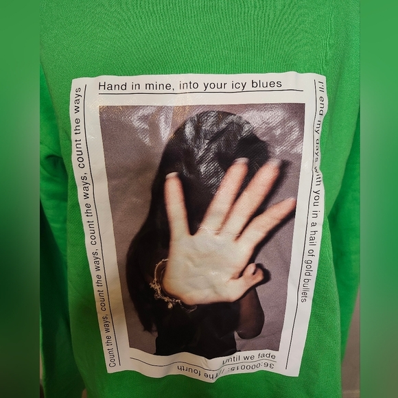 Urban Outfitters ZGY DENIM Oversized Sweatshirt Bright Green NWT Small - Picture 2 of 8